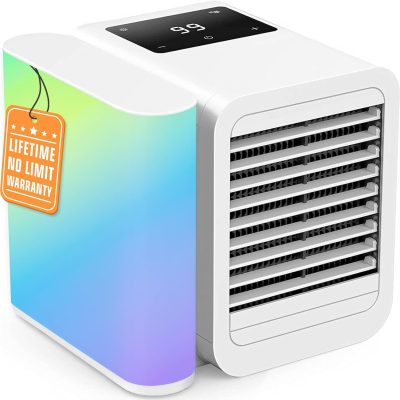 Portable Air Conditioners Fan: Air Conditioner, Ac Unit | Evaporative Air Cooler - Personal Mini Air Cooler with Timer & 7 Light Ac Unit for Bedroom Room Desktop Office