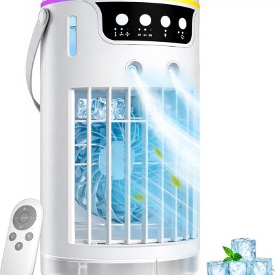 Portable Air Conditioners, Mini Evaporative Air Cooler 1200ML with Ice Cooling Mist, Fans That Blow Cold Air Like AC, Personal Swamp Cooler Quiet for Bedroom, Home Office Desk and Dorm